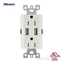 Type-A Dual USB Socket Wall Outlet Rectacle